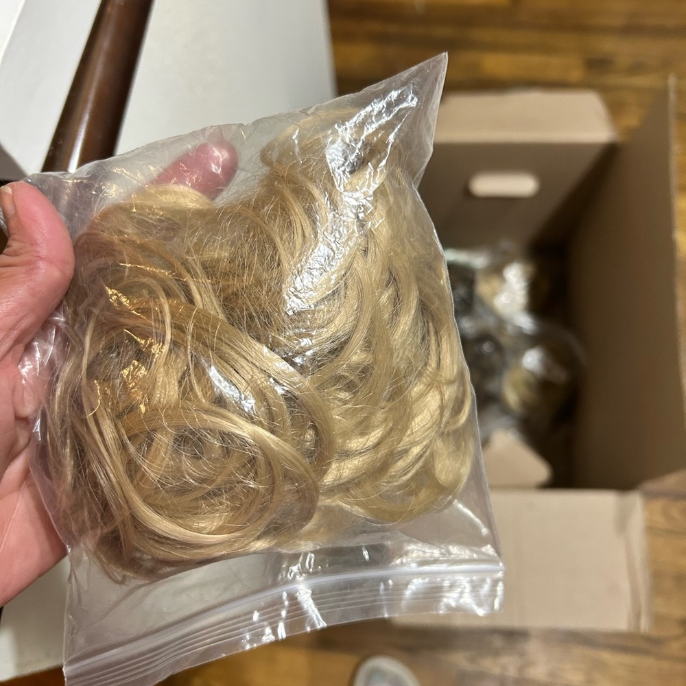 Blonde Curly Hair ponytail